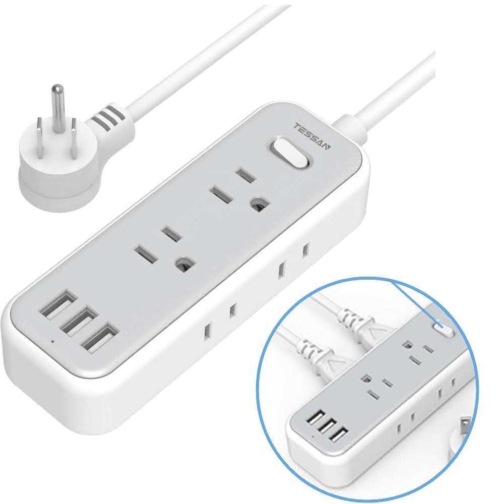 Multi Plug Outlet Extender with USB TESSAN Electrical 4 Box Splitter 3 USB Wall Charger - Image 5