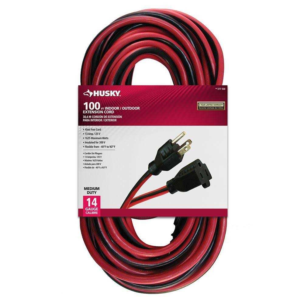 Husky 100 ft. 14/3 Medium Duty Indoor/Outdoor Extension Cord - Image 3