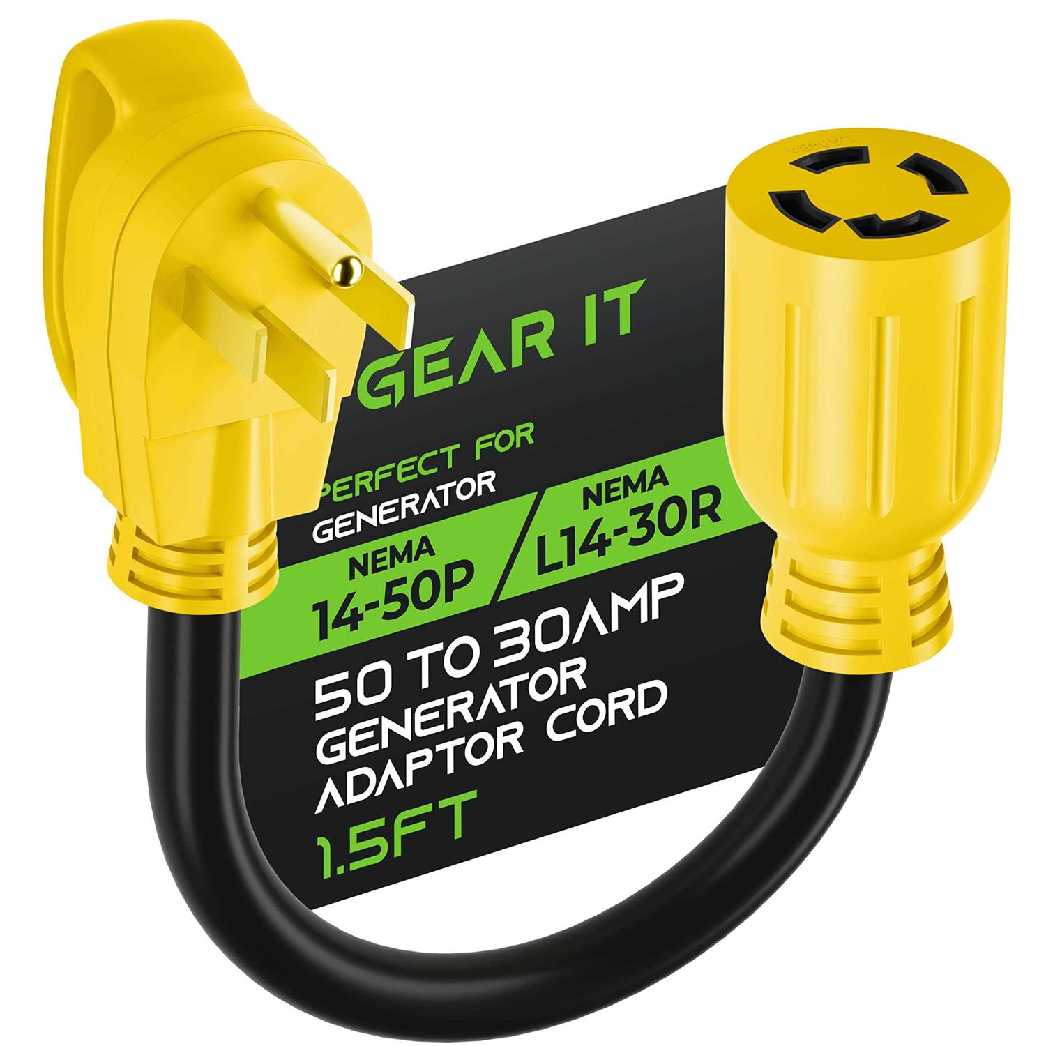 GearIT 50 Amp to 30 Amp 4-Prongs Locking Generator Transfer Switch Adapter Cord - Image 3