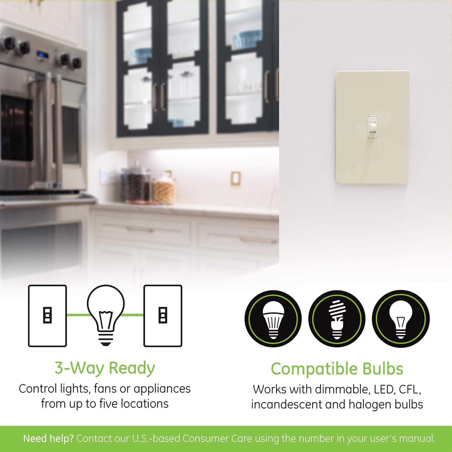 Enbrighten Z-Wave Smart Toggle Light Switch with QuickFit and SimpleWire - Image 3