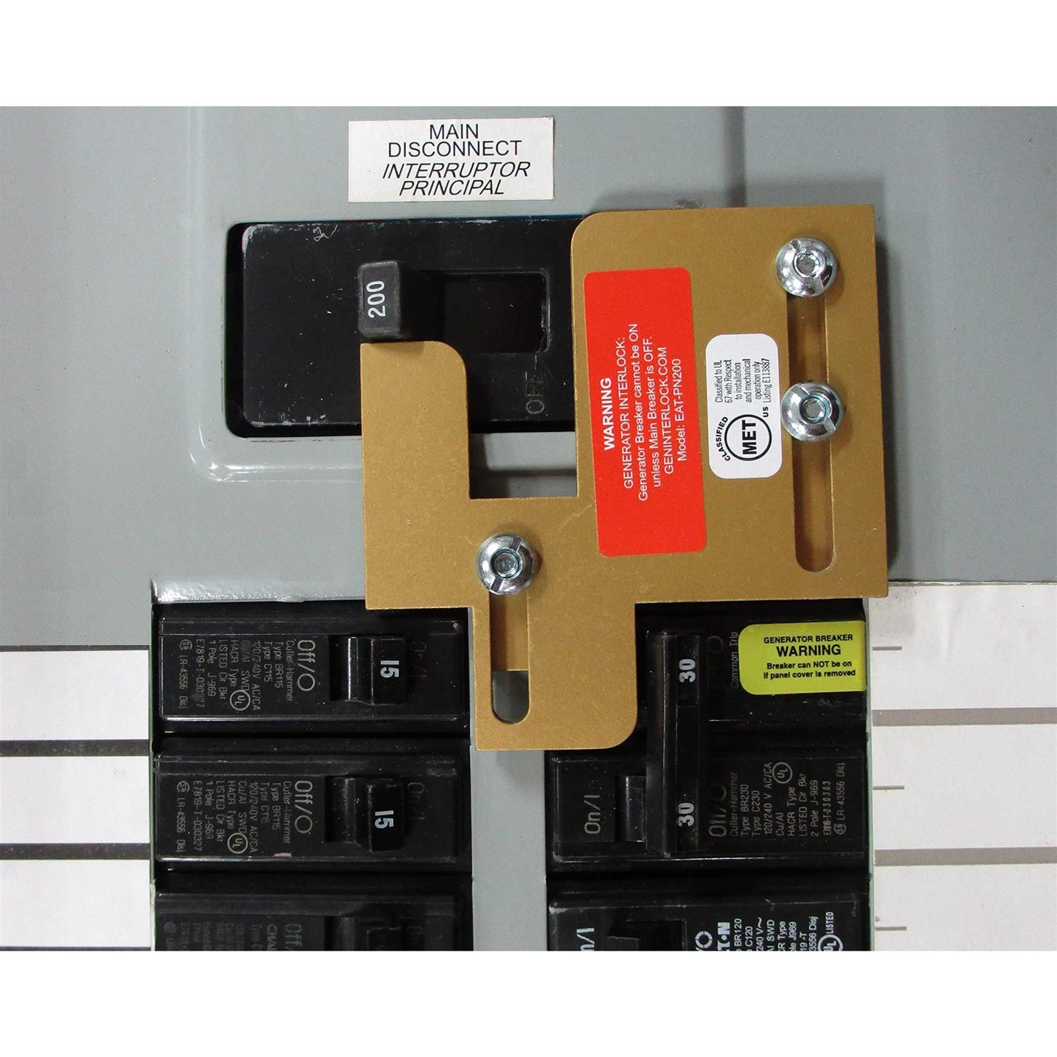 GenInterlock EAT-PN200 Generator Interlock Kit Breaker Panel 150/200 Amp Panels Cutler Hammer BR Series - Image 5