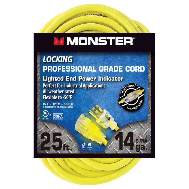 Monster Outdoor Extension Cord 14/3 SJTW Yellow - Image 5