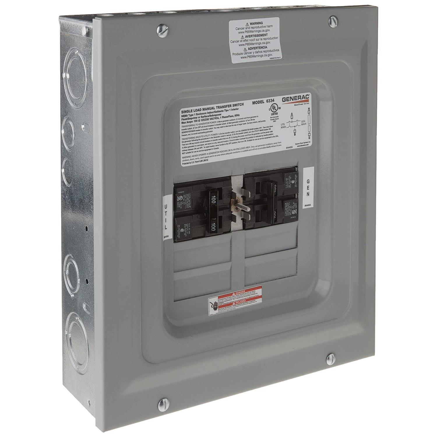 Generac 60-Amp Single-Load Manual Transfer Switch 6333