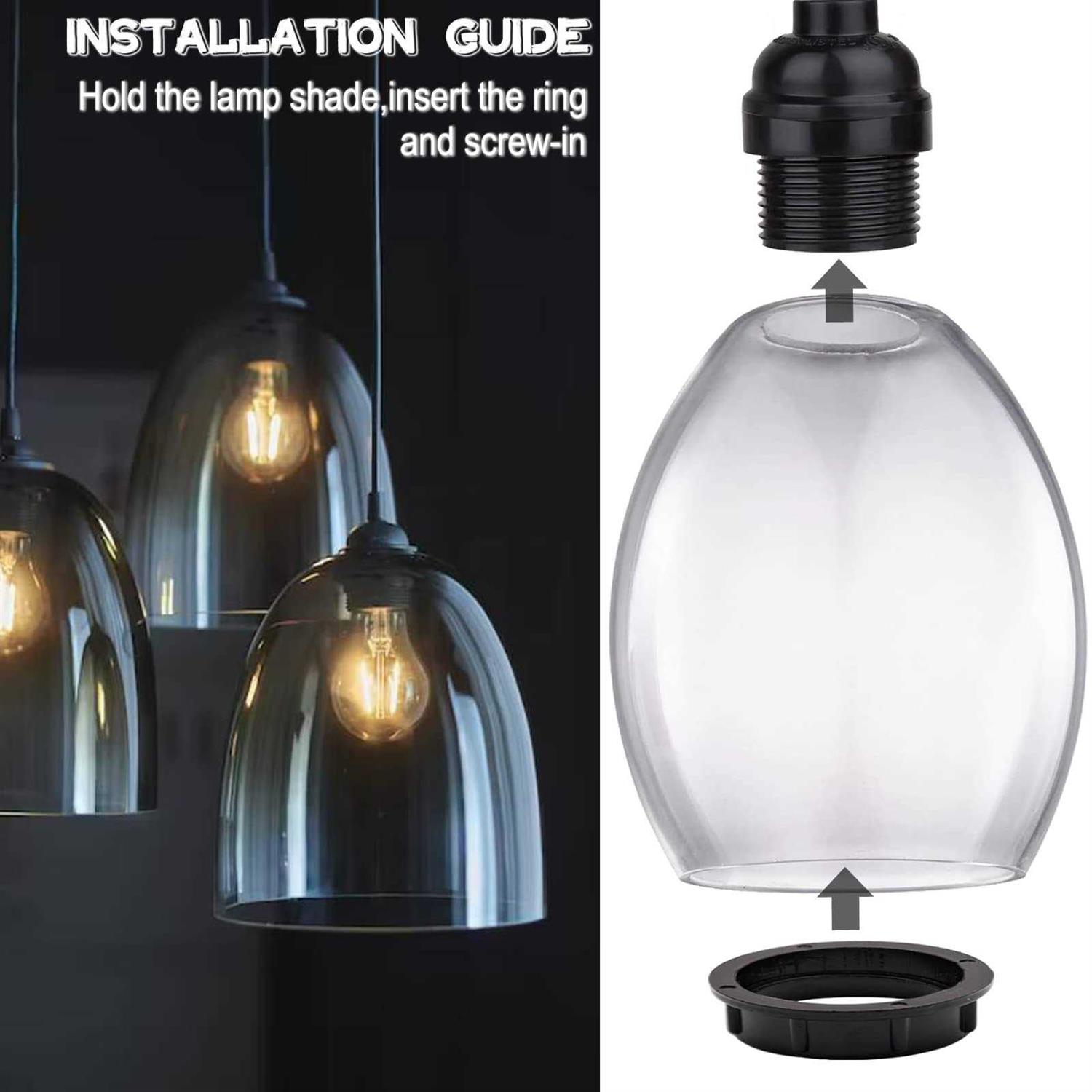 Light Socket Shade Rings,Aluminum Threaded Socket Ring for Medium Base E26 Sockets,Retaining Rings for Glass Lamp Shades/Light Fixtures,Lock Thread - Image 4