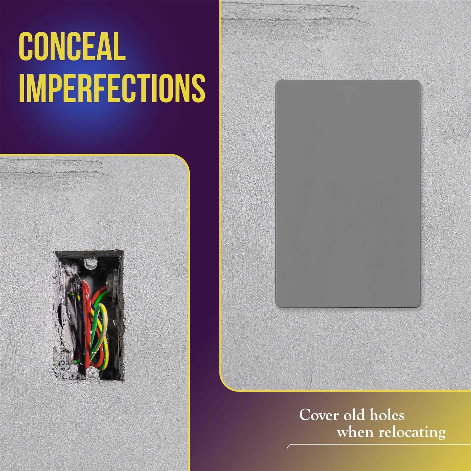 Enerlites Screwless Blank Wall Plate Child Safe Blank Device Outlet Cover - Image 5