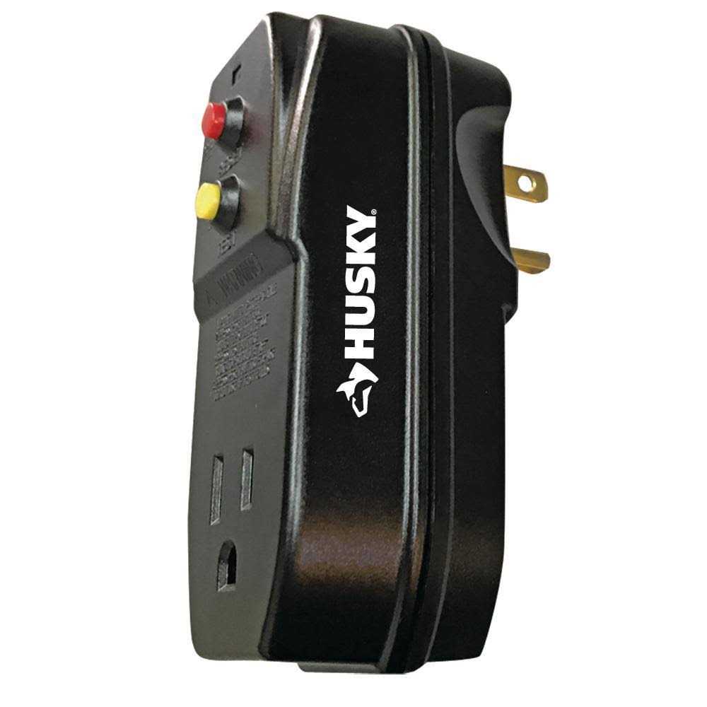 Husky 15 Amp Grounded GFCI Outlet Adapter 04-00106 - Image 3