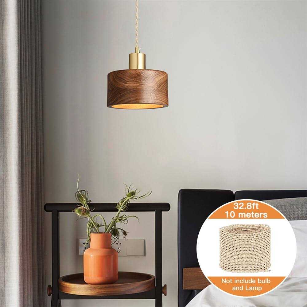 Helunsi 32.8ft Twisted Cloth Covered Wire 18/2 Cloth Covered Electrical Wire - Image 3