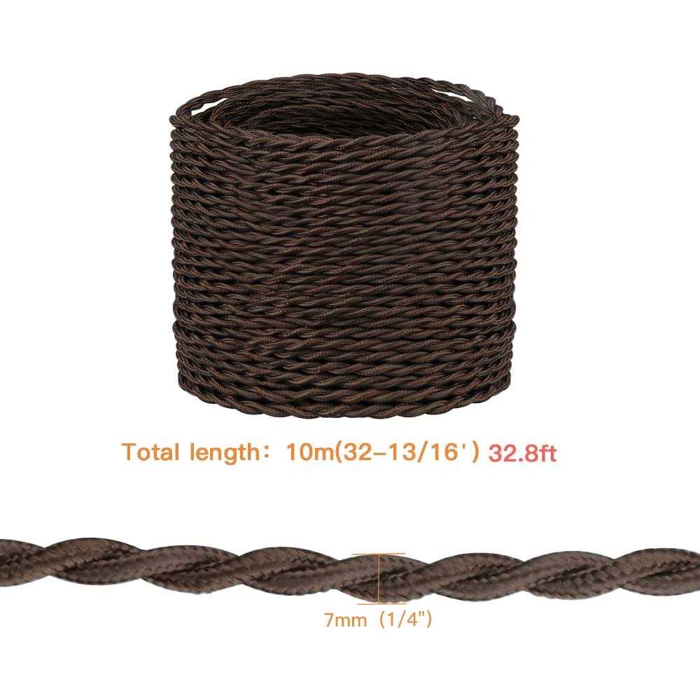 Helunsi 32.8ft Twisted Cloth Covered Wire 18/2 Cloth Covered Electrical Wire - Image 3