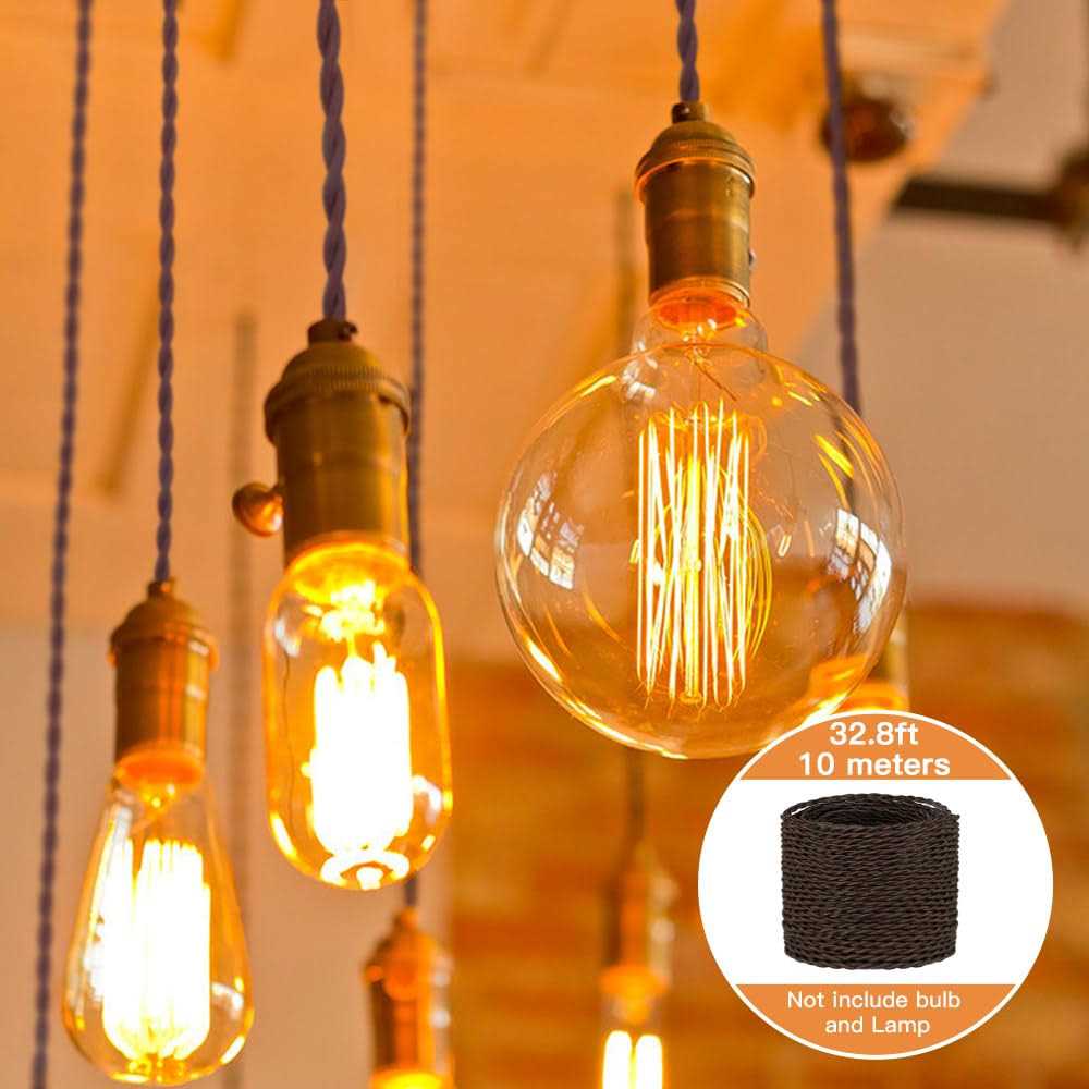 Helunsi 32.8ft Twisted Cloth Covered Wire 18/2 Cloth Covered Electrical Wire - Image 4