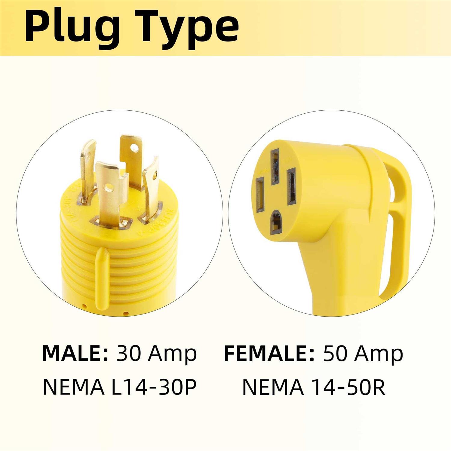 Flameweld Generator Adapter Cord Nema L14-30P Twist Lock Male Plug to Tt-30R - Image 3