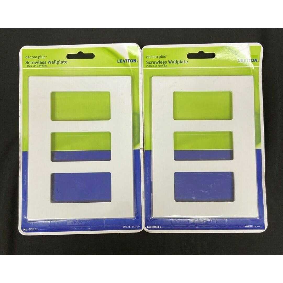 Leviton Screwless Wall Plate Decora Plus White 3 Gang Polycarbonate Rocker - Image 4