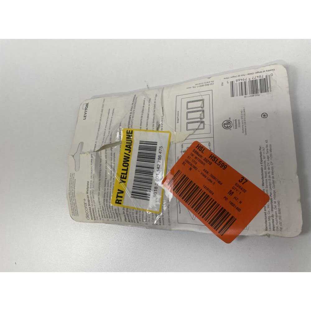 Leviton Screwless Wall Plate Decora Plus White 3 Gang Polycarbonate Rocker - Image 5