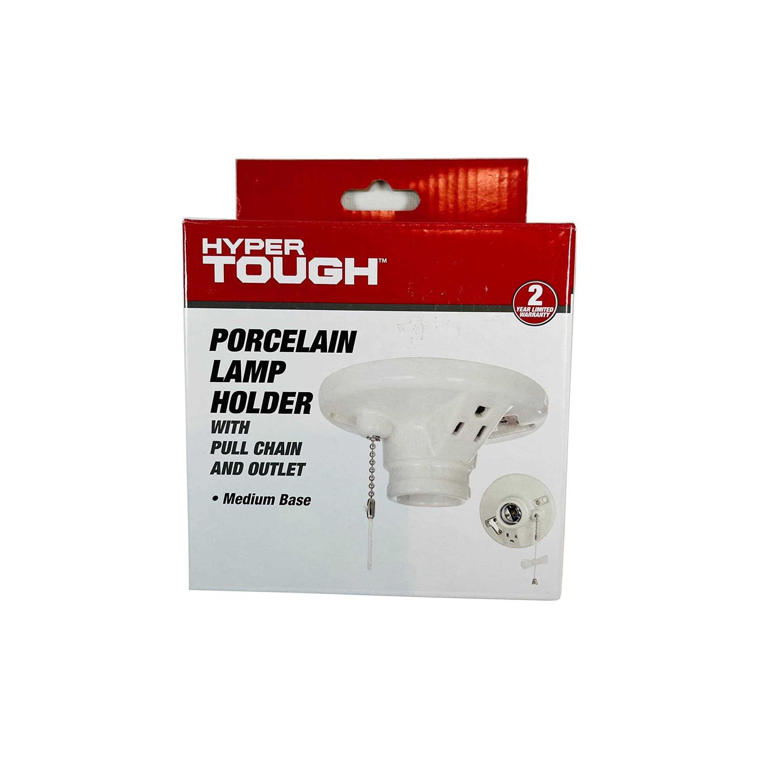 Hyper Tough Td35080g Porcelain Pull Chain Lampholder with Socket - Image 4