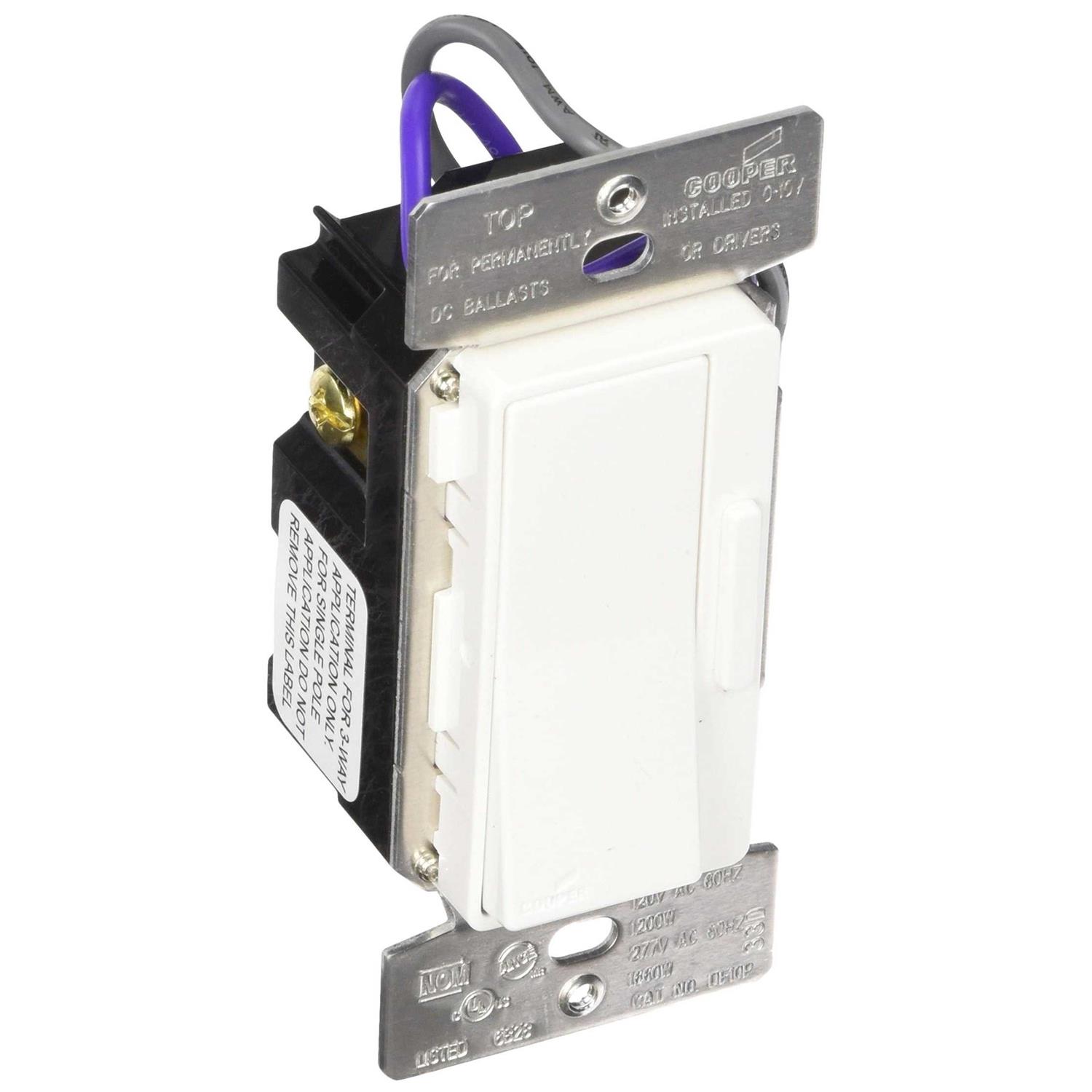 Eaton Wiring Devices DF10P-C5 Decoratr Dimmer-0-10V,120/277Vac,Bk/W/Gy - Image 5