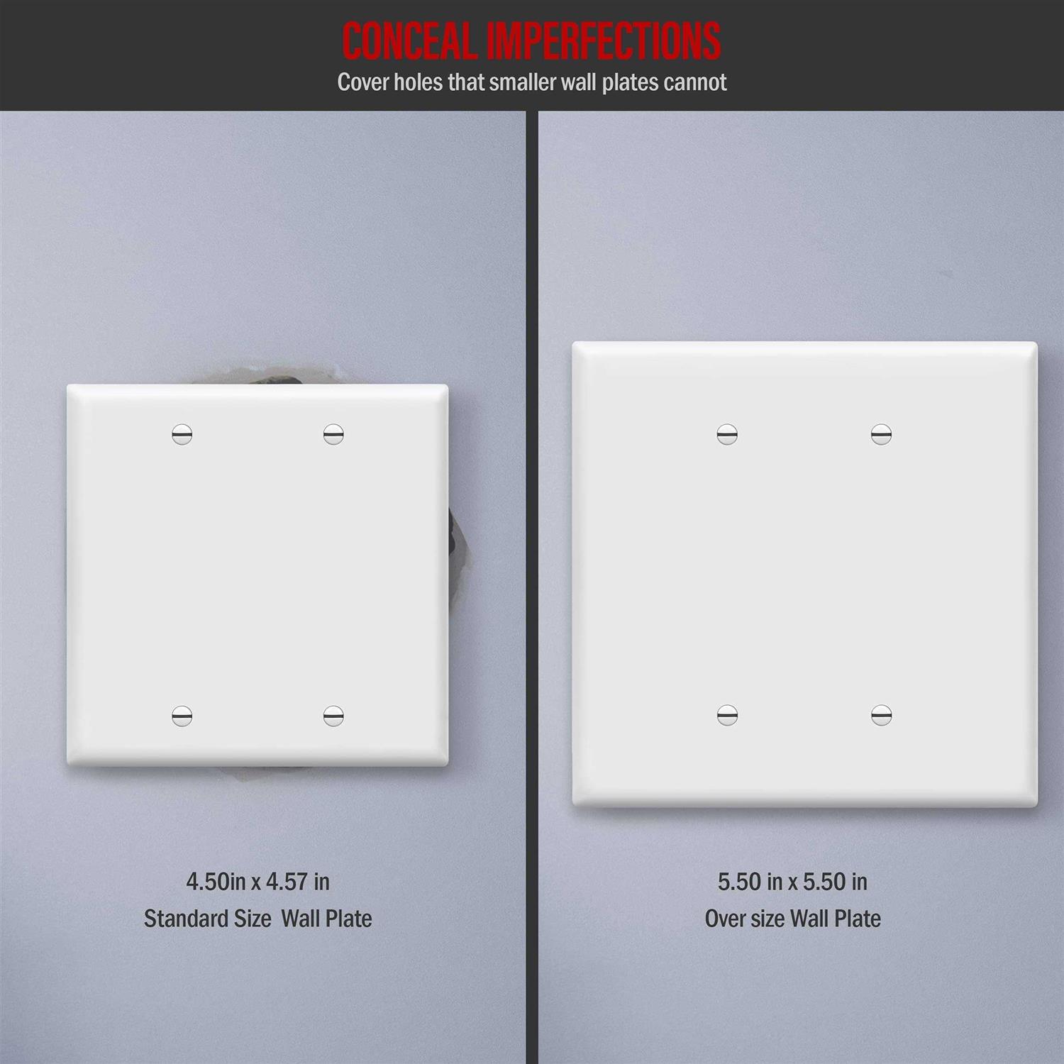 Enerlites 2-Gang Blank Wall Plate Cover 8802 - Image 4
