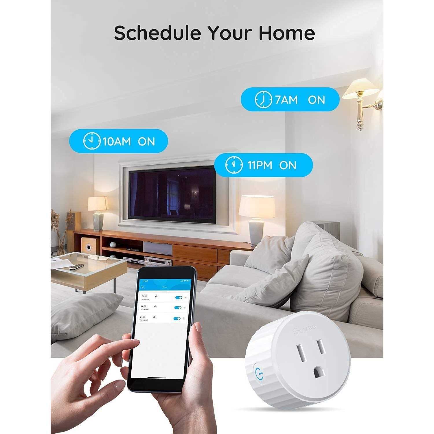 Govee Smart Plug WiFi Plugs Work with Alexa & Google Assistant Smart Outlet with Timer & Group Controller - Image 5