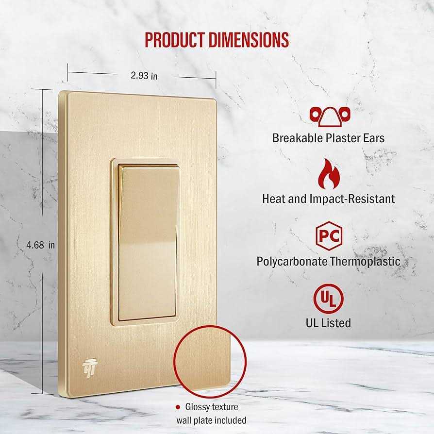 Enerlites Elite Series Decorator Light Switch with Brushed Screwless Wall Plate - Image 3