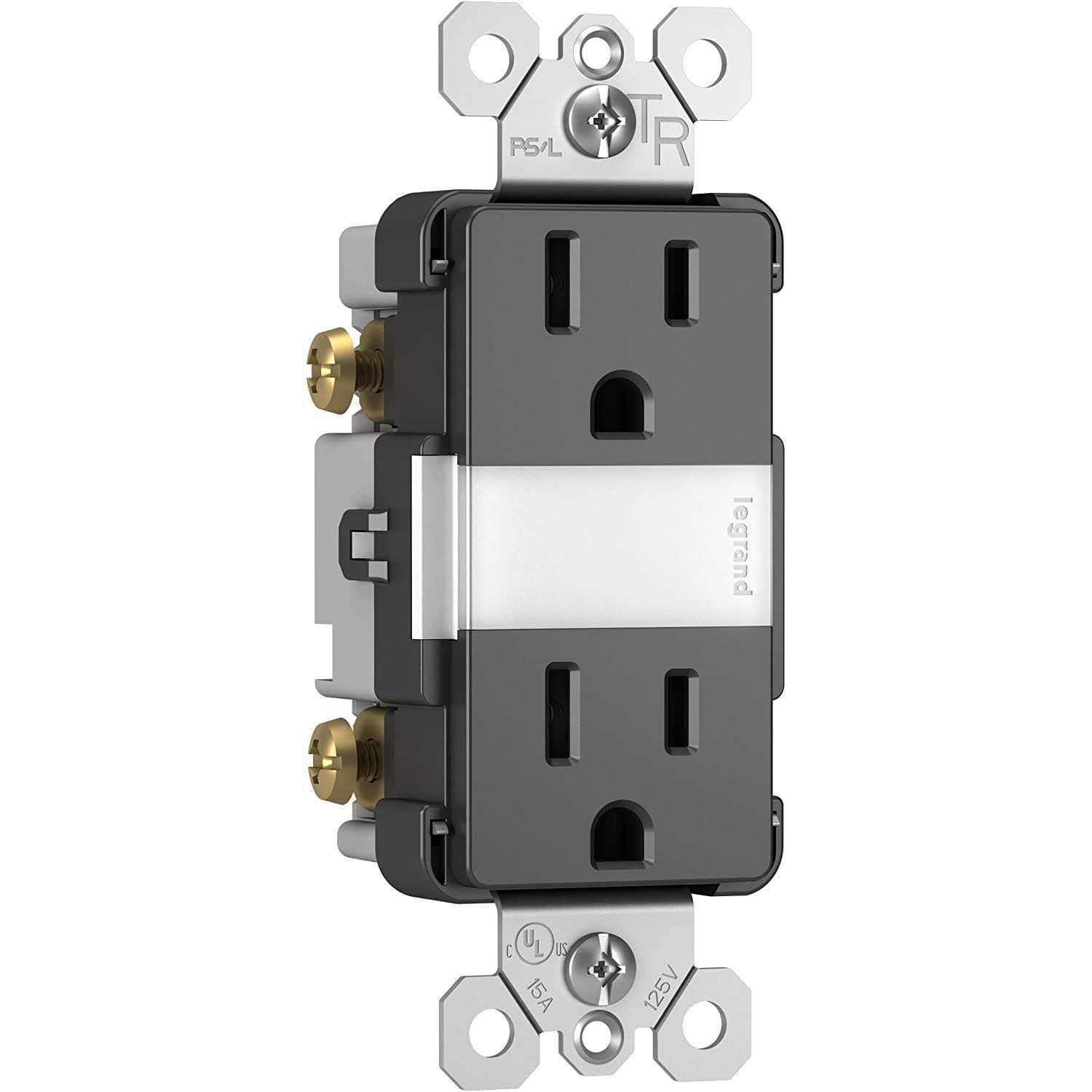 Legrand Radiant 15A Tamper-Resistant Outlet with Night Light NTL885TRBKCC6 - Image 5