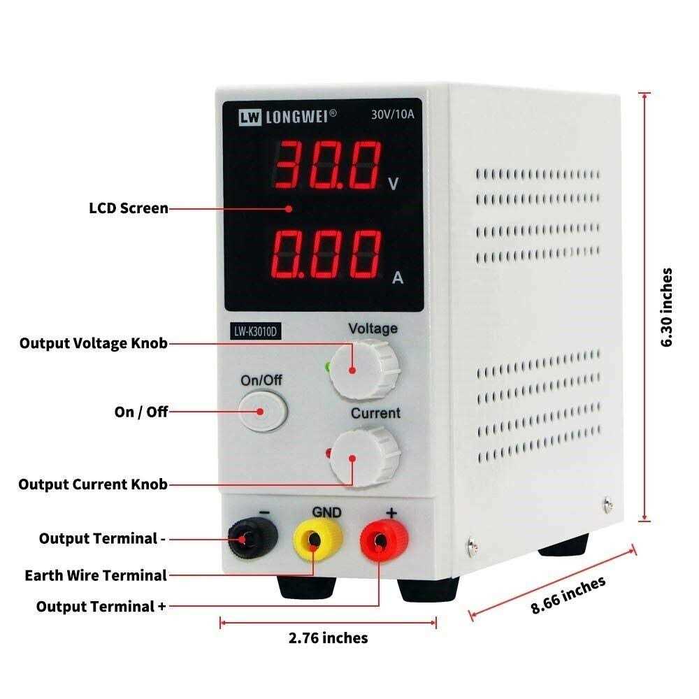 Longwei DC Power Supply Variable 30V 10A 4-Digital LED Display - Image 5