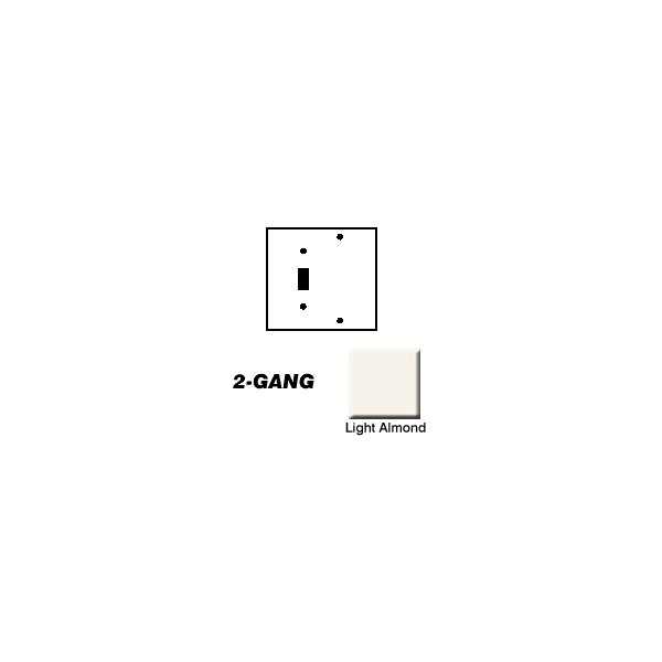Leviton Almond 2-Gang 2-Toggle/1-Blank Wall Plate 80706-T - Image 4