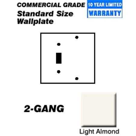 Leviton Almond 2-Gang 2-Toggle/1-Blank Wall Plate 80706-T - Image 5