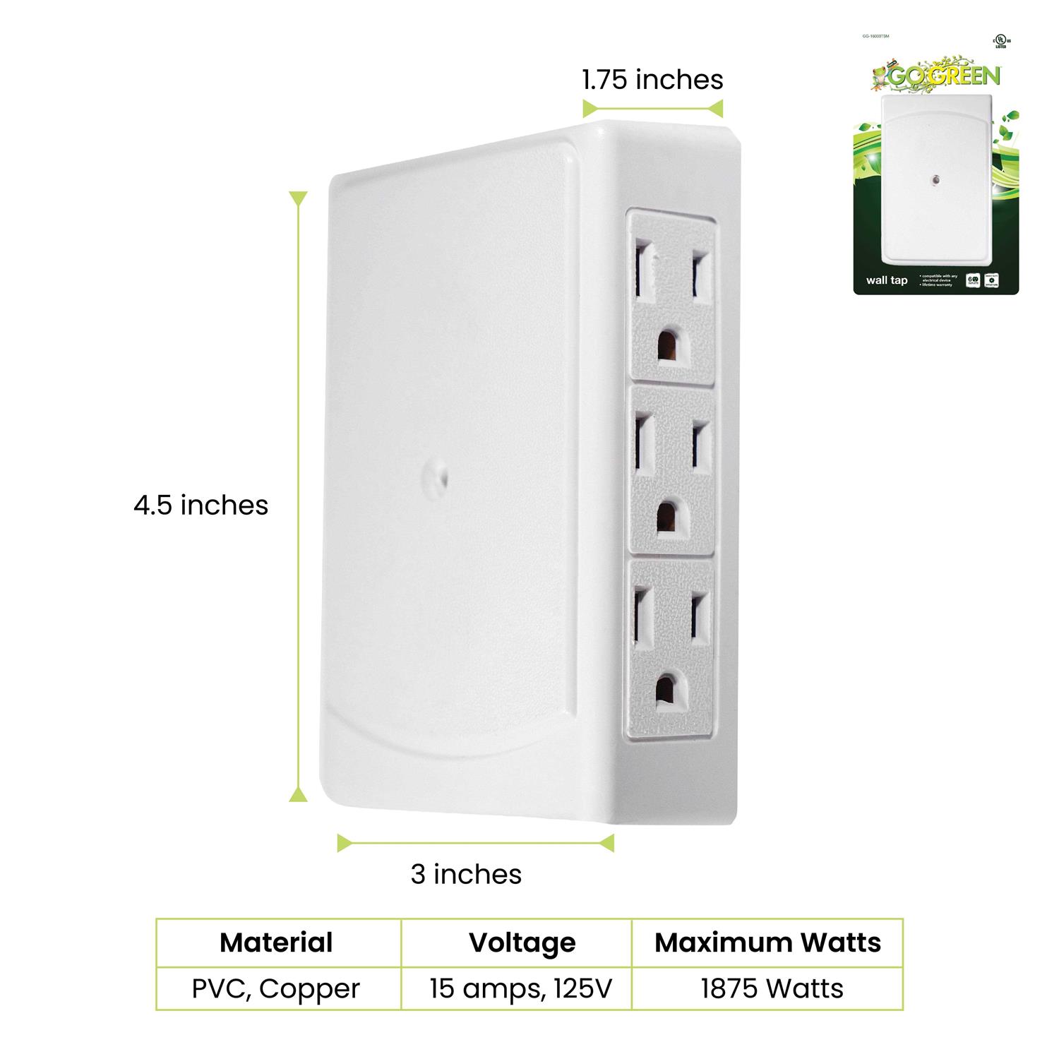 GoGreen Power 6-Outlet Side Mount Wall Tap - Image 3