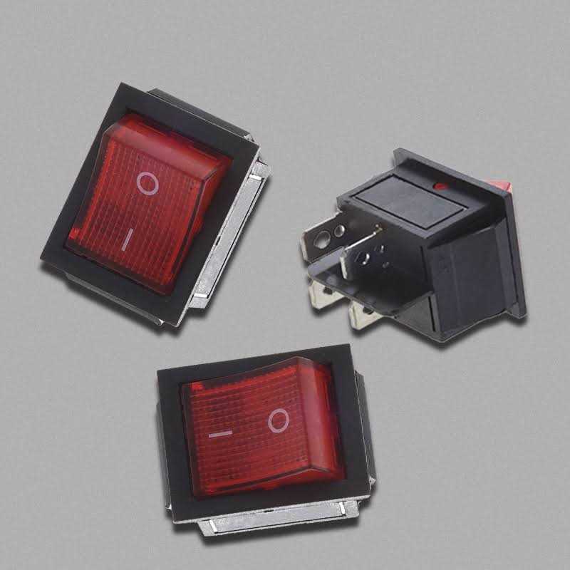 Red Light Illuminated 4 Pin Dpst On/off Snap in Rocker Switch 16A 20A 250v AC - Image 4