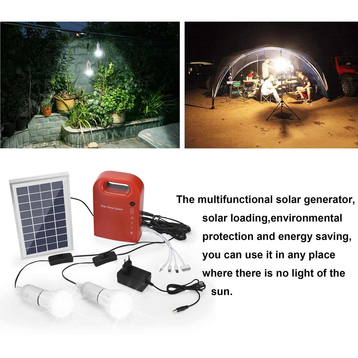 MeetUs Portable Home Outdoor Generation System Small DC Solar Panels Lighting Charging Generator Power System - Image 4