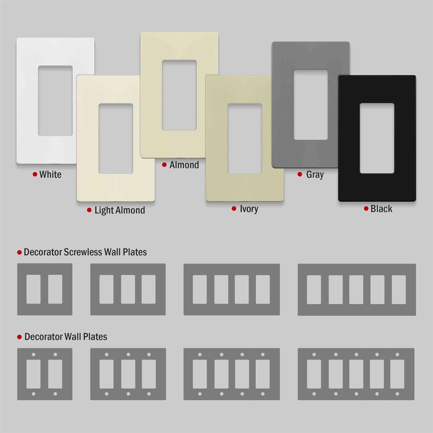 Enerlites Screwless Decorator Wall Plate Child Safe Outlet Cover - Image 5