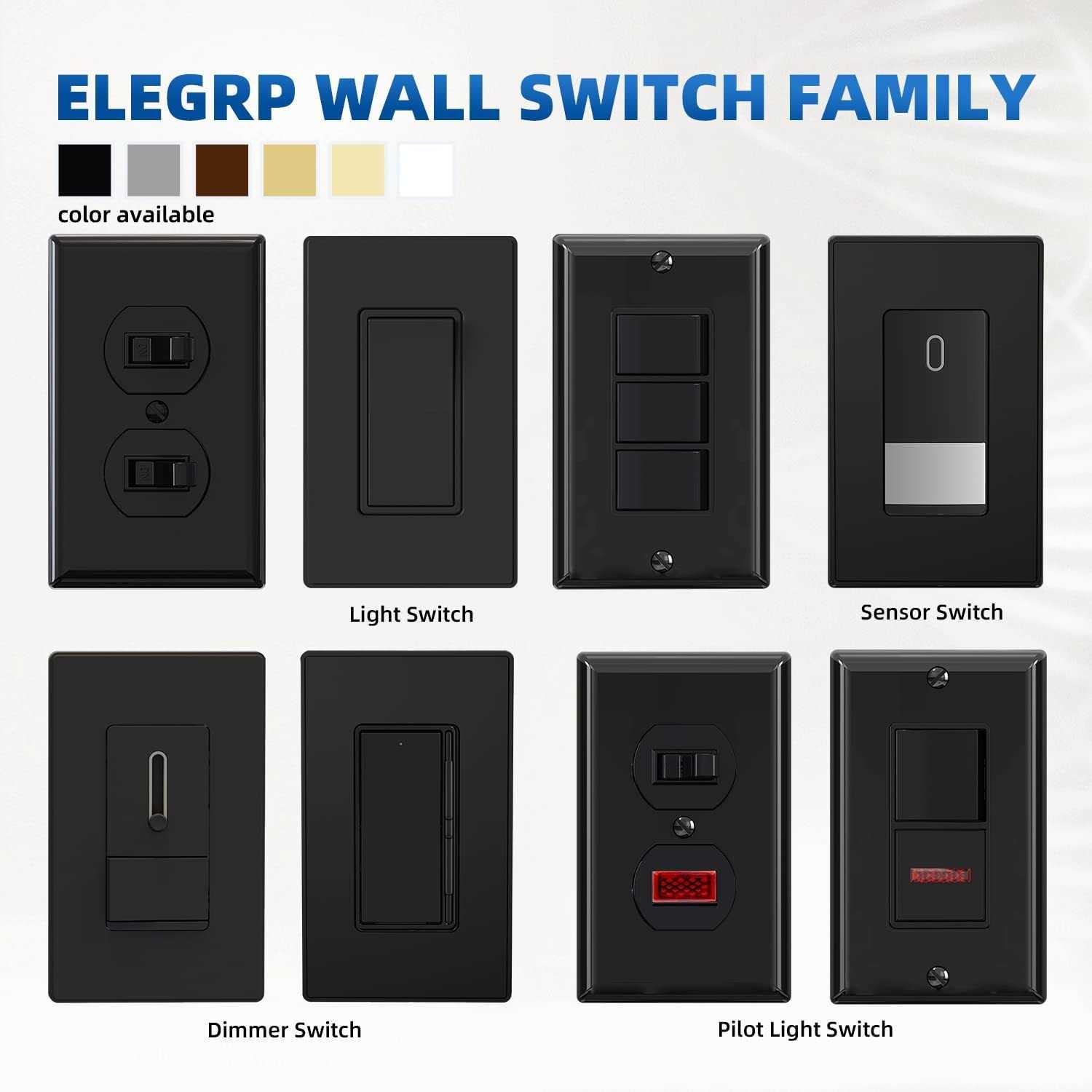 ELEGRP Matte Single Pole Decorator Light Switch 15Amp - Image 4