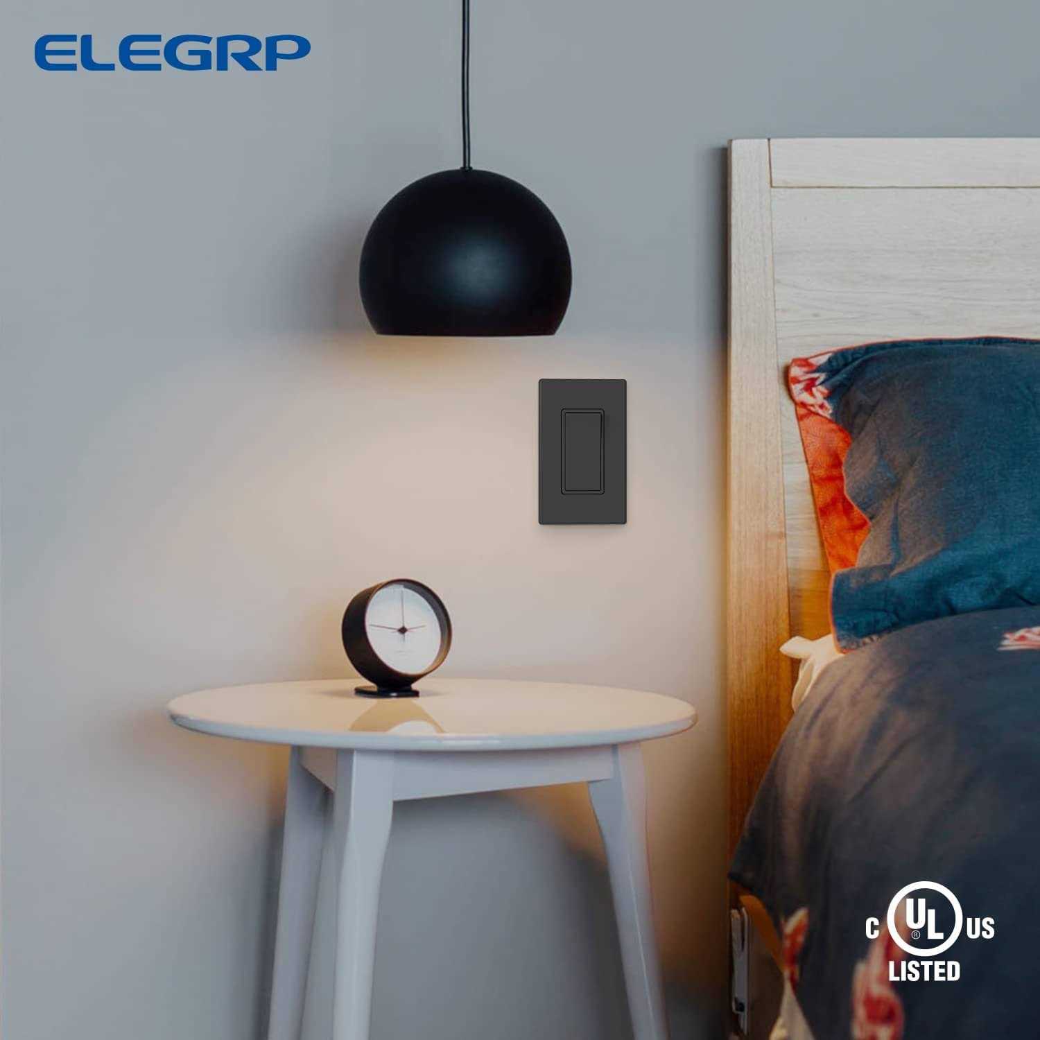 ELEGRP Matte Single Pole Decorator Light Switch 15Amp - Image 5