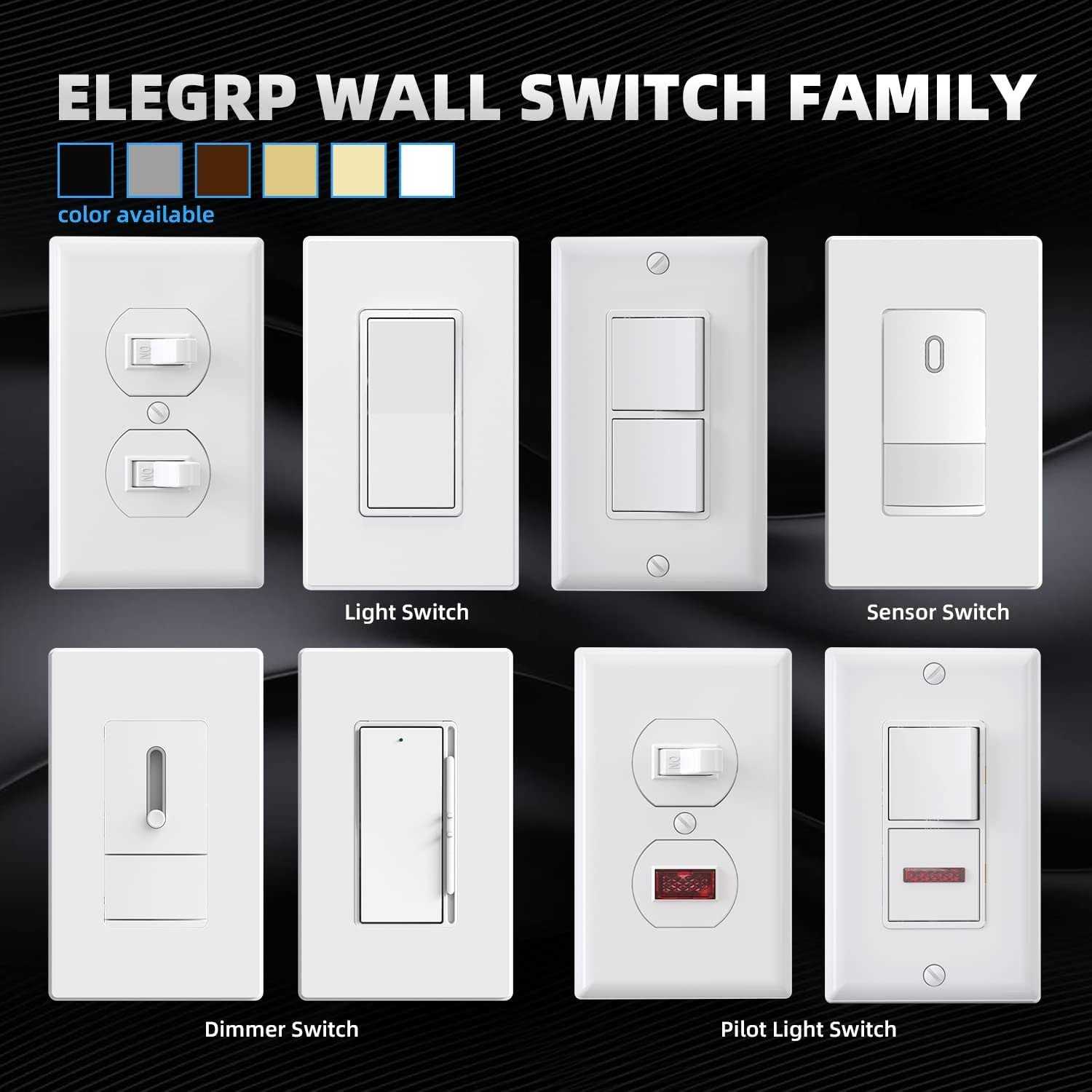 ELEGRP Matte Single Pole Decorator Light Switch 15Amp - Image 3