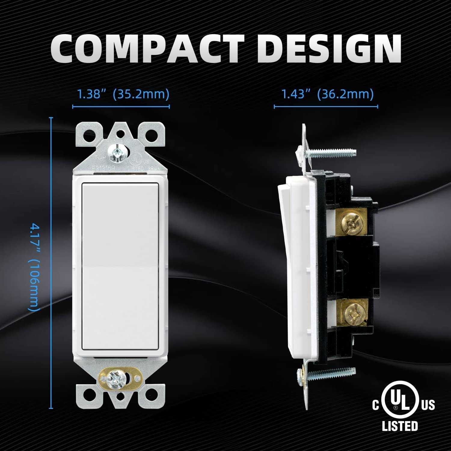 ELEGRP Matte Single Pole Decorator Light Switch 15Amp - Image 4