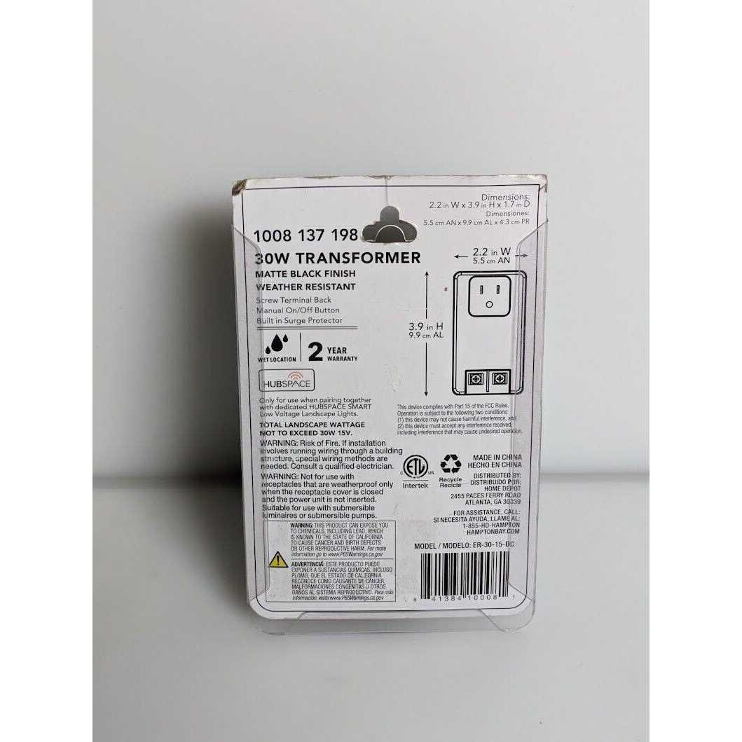 Hampton Bay Low Voltage 30-Watt Landscape 15-Volt Plug-In Transformer For Use With Smart Low Voltage Products - Image 5