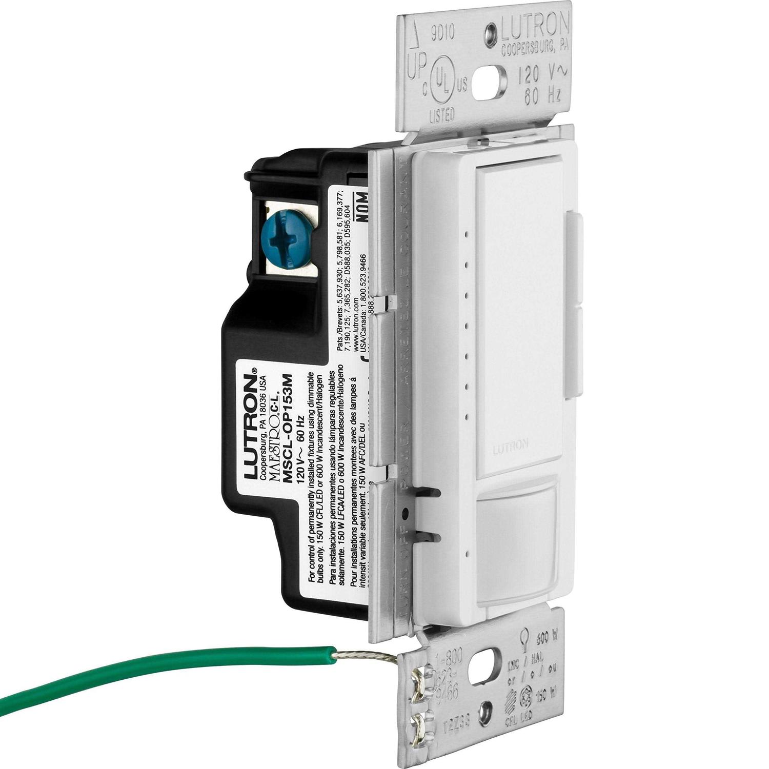 Lutron Maestro MSCL-OP153M-WH Dimmer with Occupancy Sensor - Image 4
