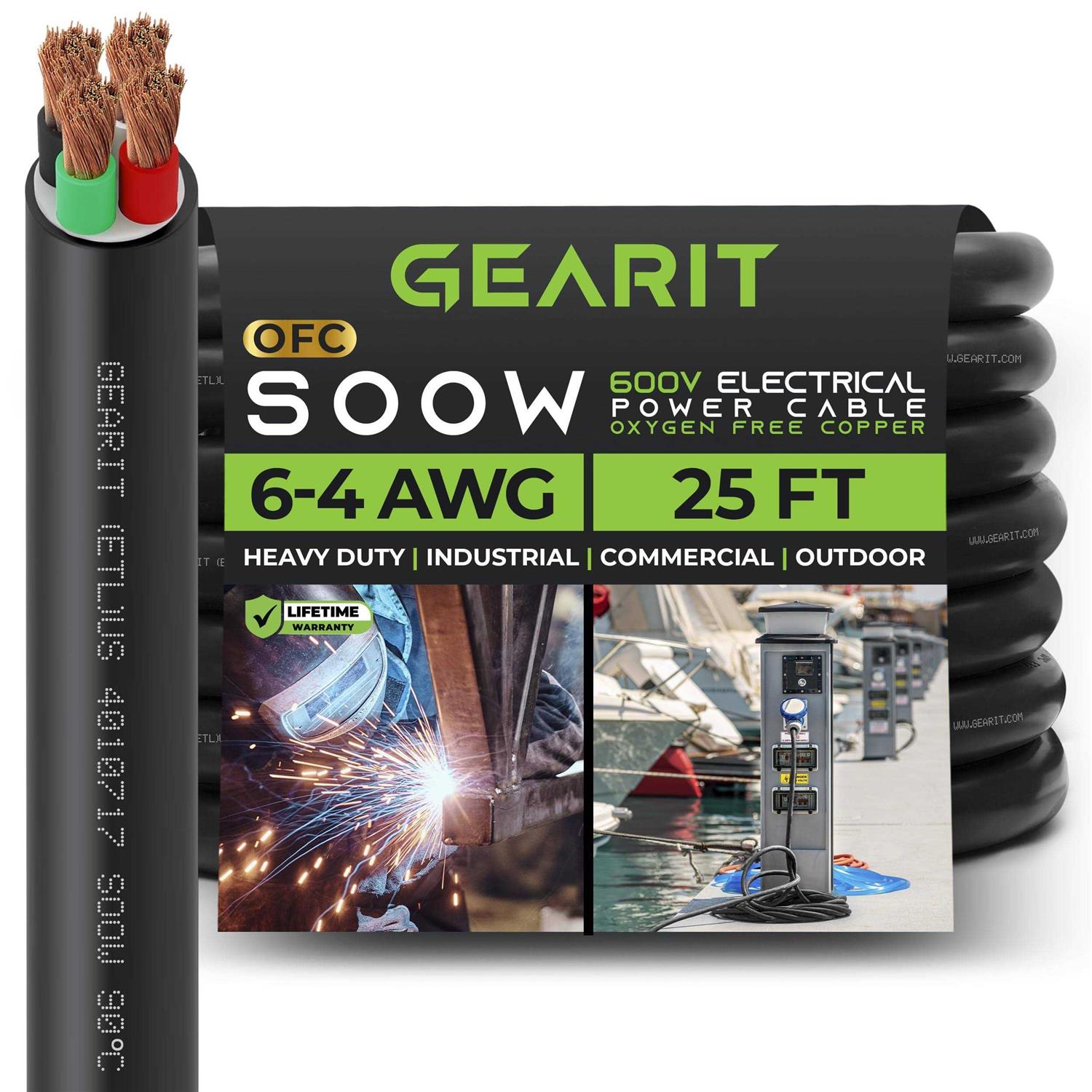 Gearit 6 AWG Portable Power Cable Soow 600v 6 Gauge Electric Wire for Motor Leads - Image 5