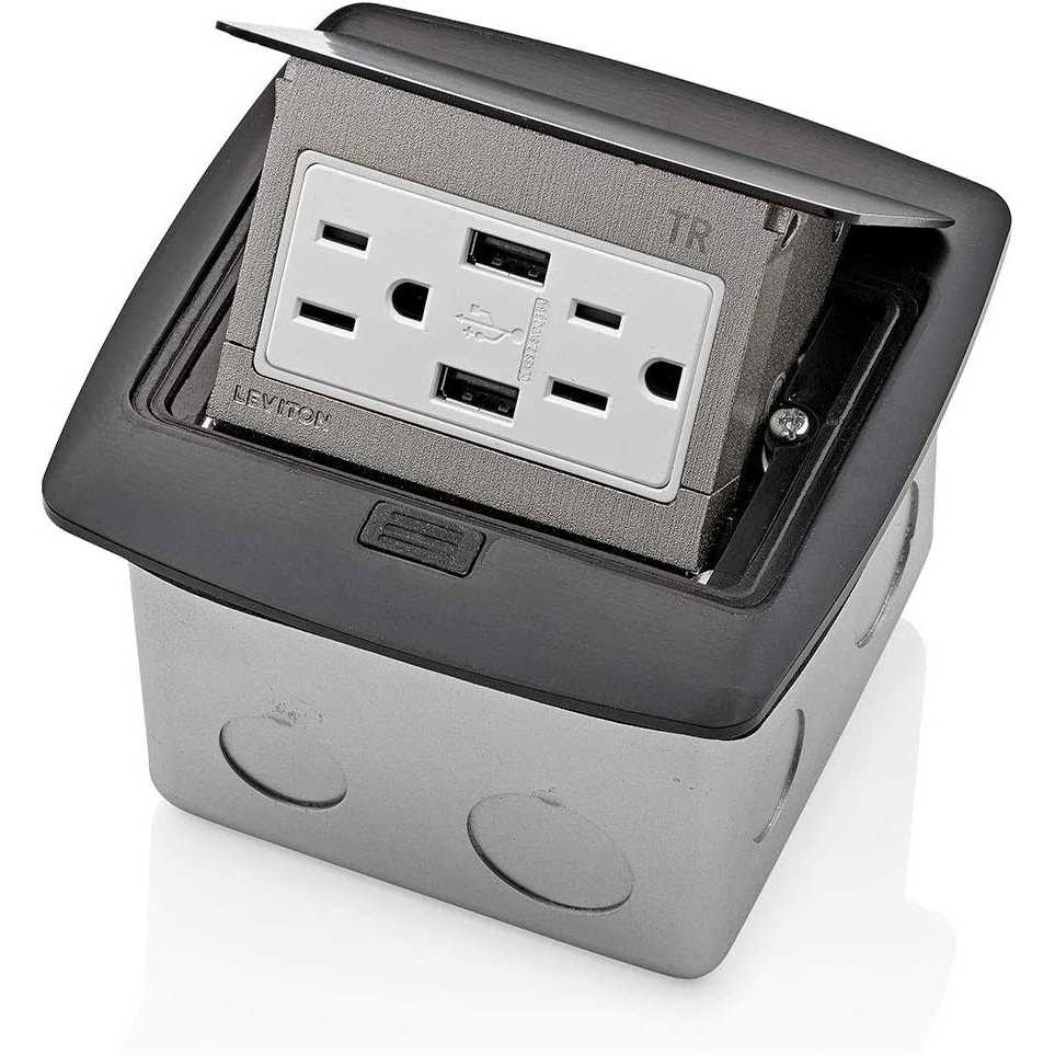 Leviton PFUS1-BR Pop-Up Floor Box with Dual Type A - Image 3