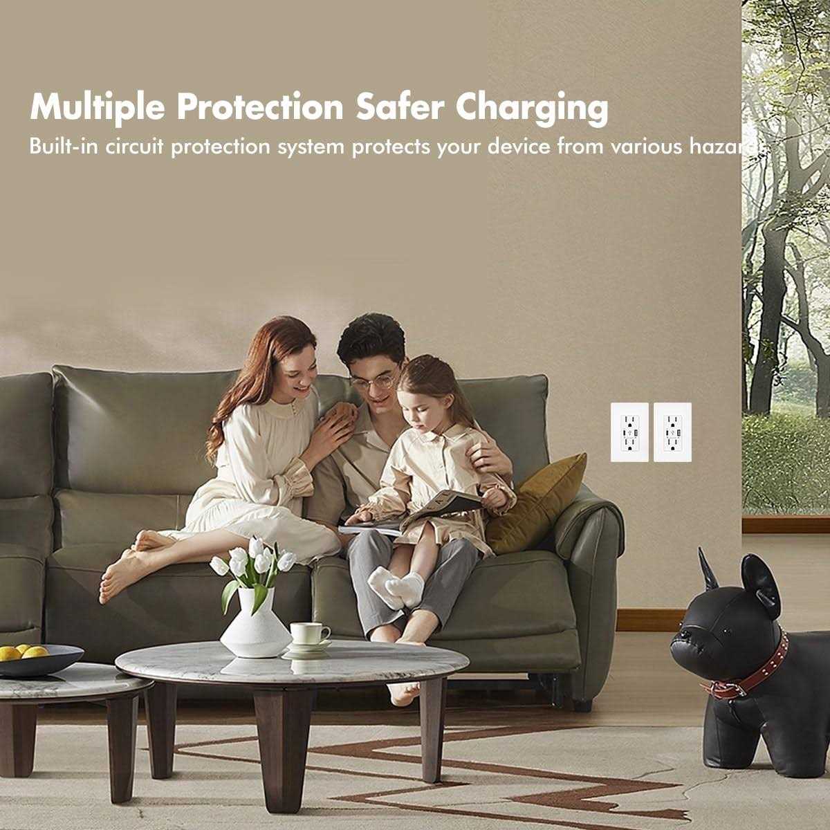 Micmi USB C Outlet PD 45W Power Delivery Decora Receptacle 4.8A Receptacle - Image 4