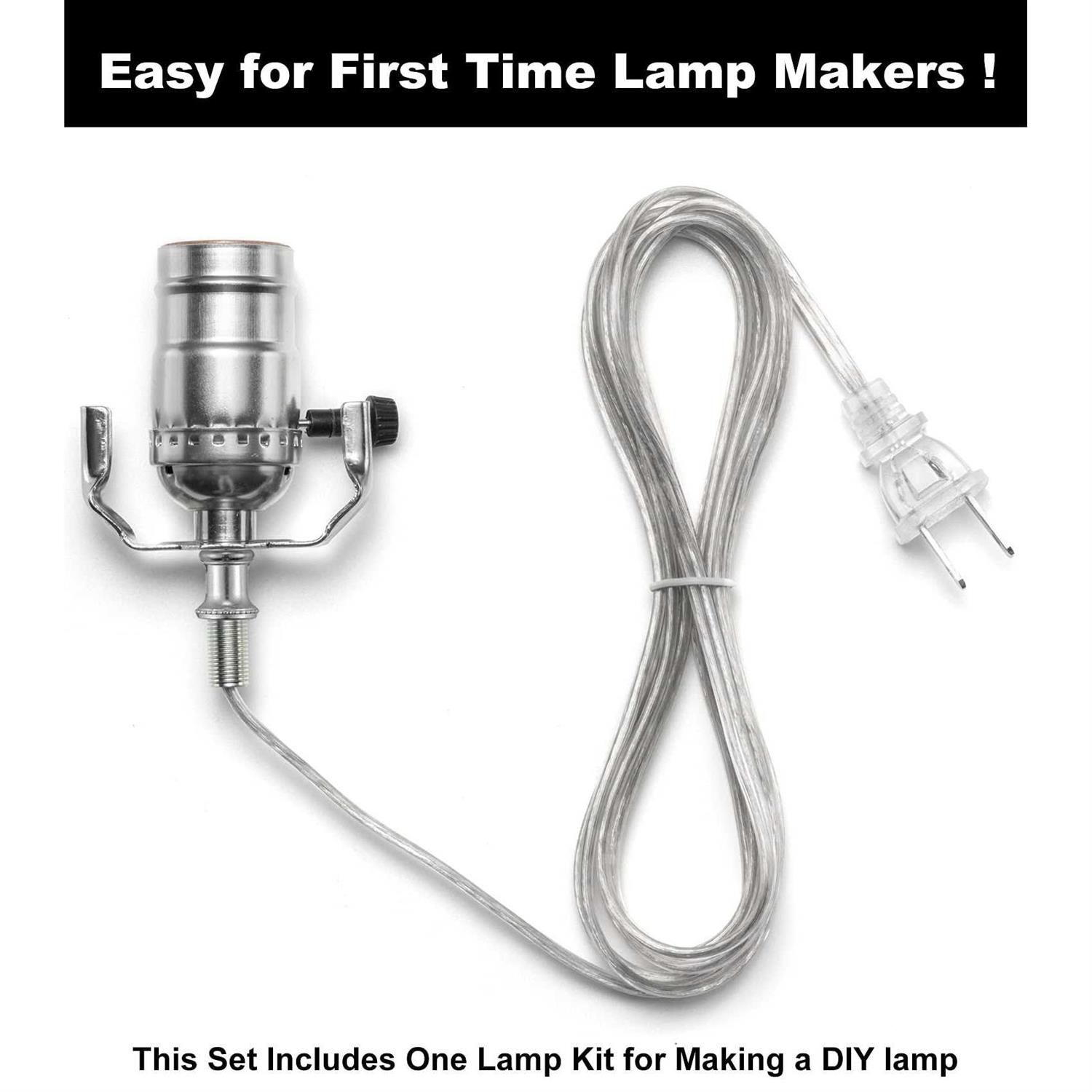 Lamp Socket Replacement Kit, Lamp Parts for Rewire or Repair Table and Floor Lamps, Includes 3 Way Socket, 12 Foot Matching Cord and Essential - Image 3