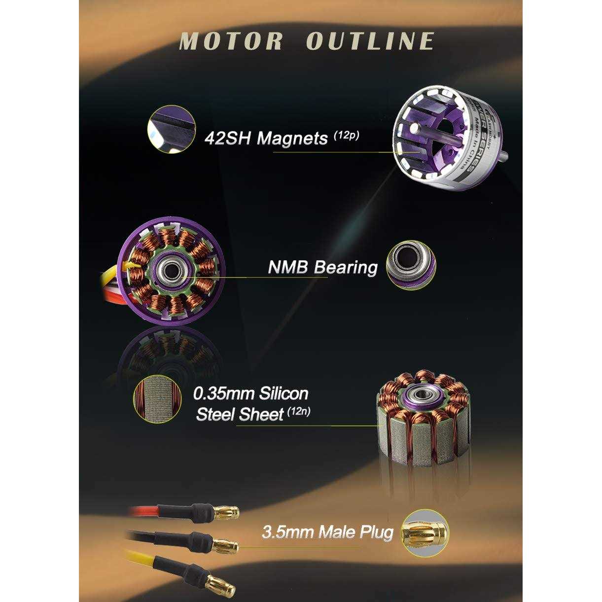 FLASH HOBBY D2830 Brushless Motor Outrunner Motor RC Plane Motor for RC Aircraft Helicopter Multicopter Drone Fixed Wing - Image 3