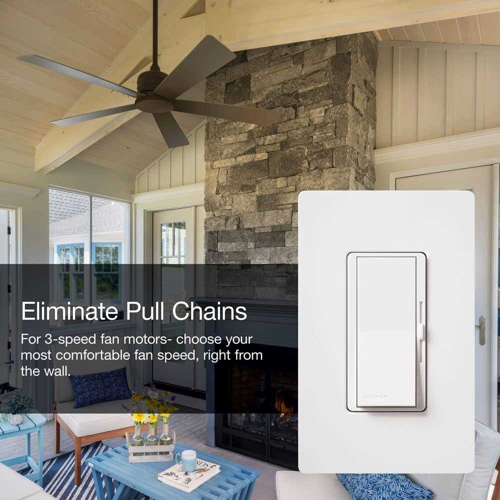 Lutron Diva DVWFSQ-FH-WH Single Pole Fan Control - Image 4