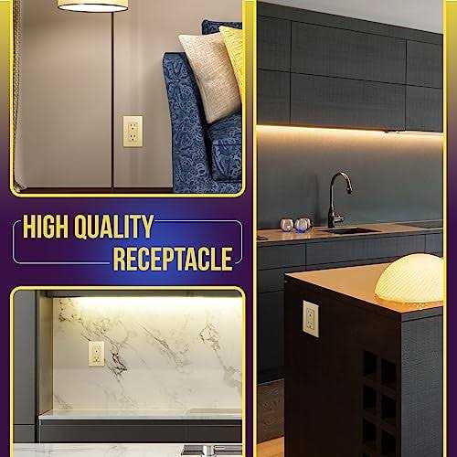 Enerlites Elite Series Decorator Receptacle Outlet Child Safe Tamper-Resistant - Image 3