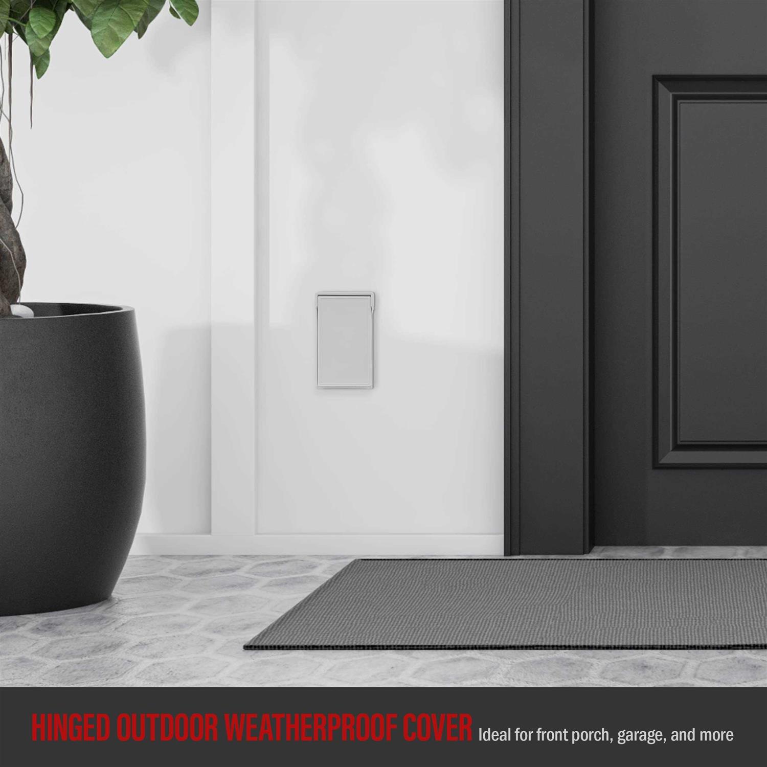 Enerlites Vertical Duplex Weatherproof Wall Plate Outdoor Electrical Outlet Cover 8821-WPV-W - Image 5