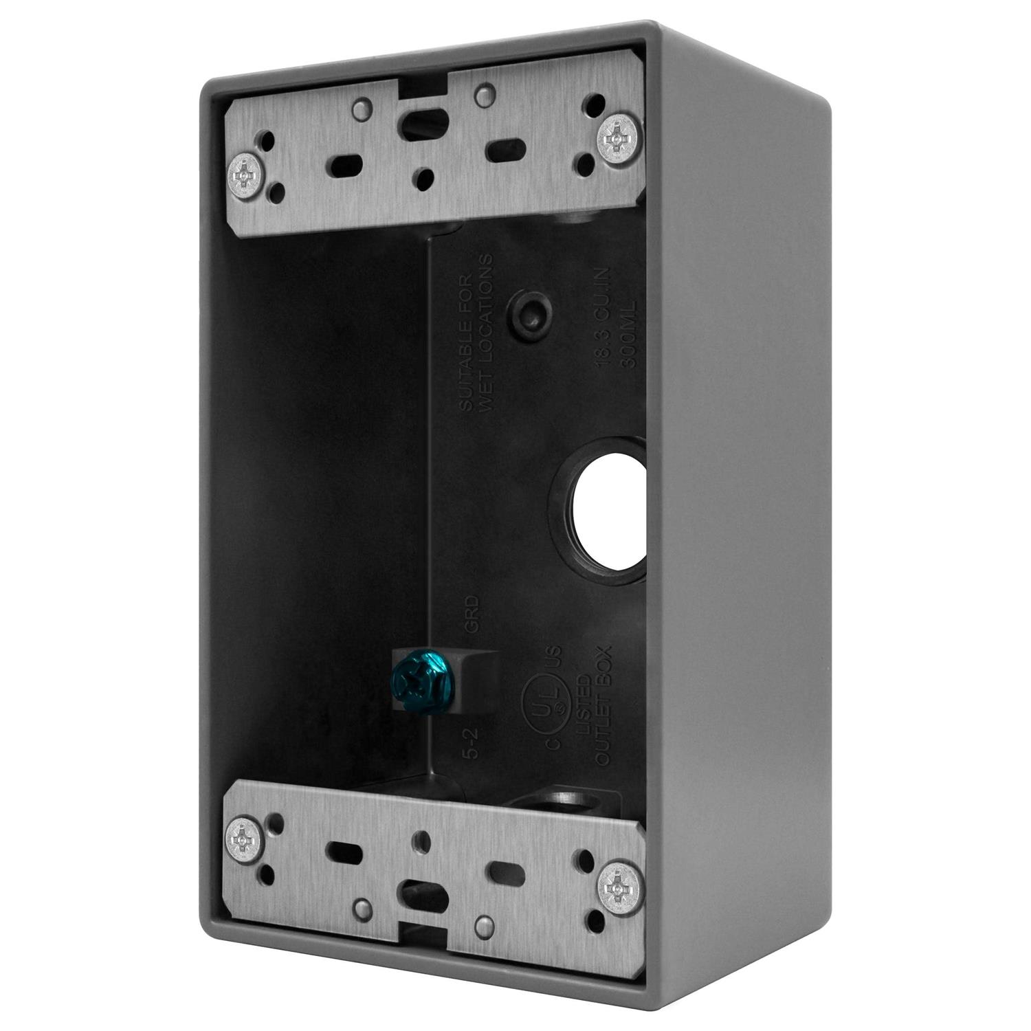 Enerlites Weatherproof Outlet Box with Three Threaded Outlets Outdoor Electrical Box - Image 5
