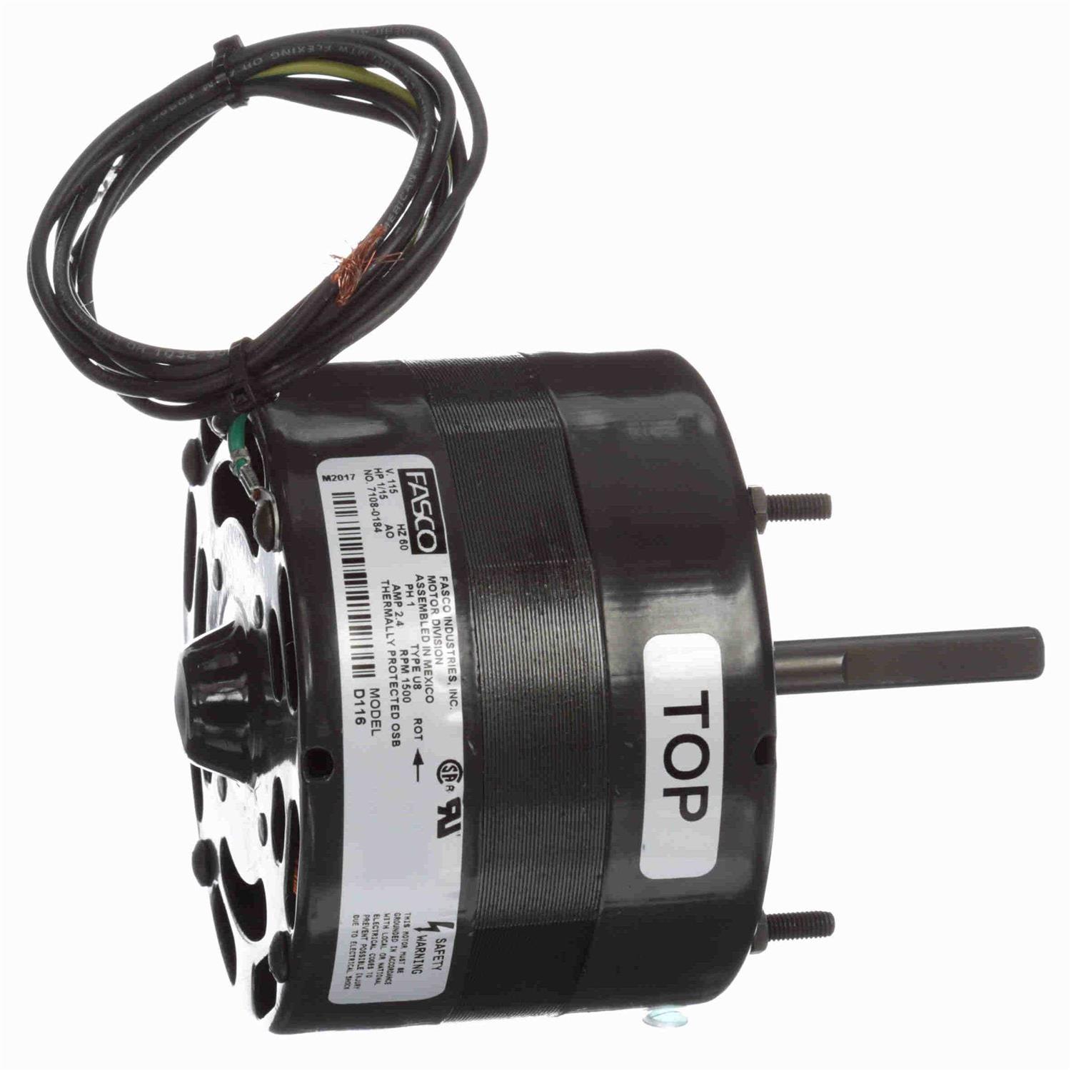 Fasco Fan And Blower Motor 1/15 HP 1 Ph 60 Hz D116 - Image 5