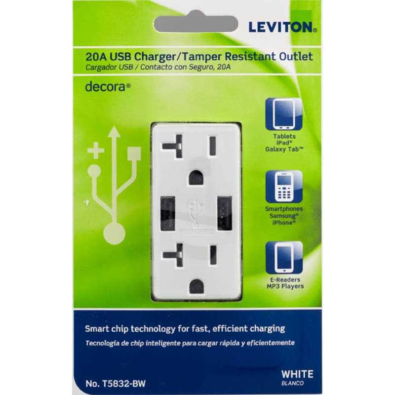 Leviton T5832-W Decora Receptacle & USB Charger - Image 5