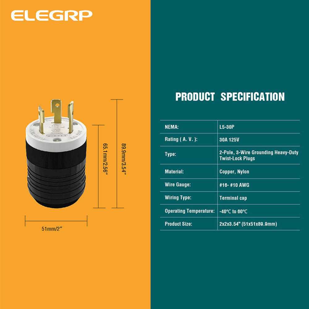ELEGRP 30 Amp 125-Volt NEMA L5-30P Locking Plug - Image 5