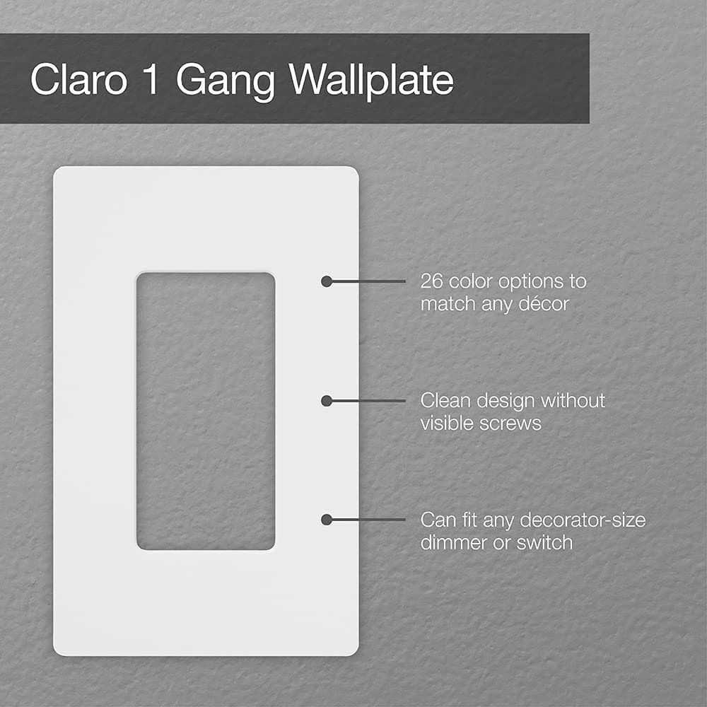 Lutron Claro 1-Gang Decorator Wallplate CW-1-LA - Image 3