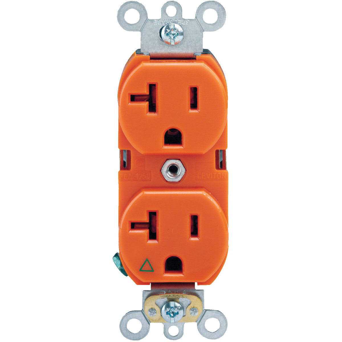 Leviton Isolated Grounding Duplex Outlet Orange - Image 3