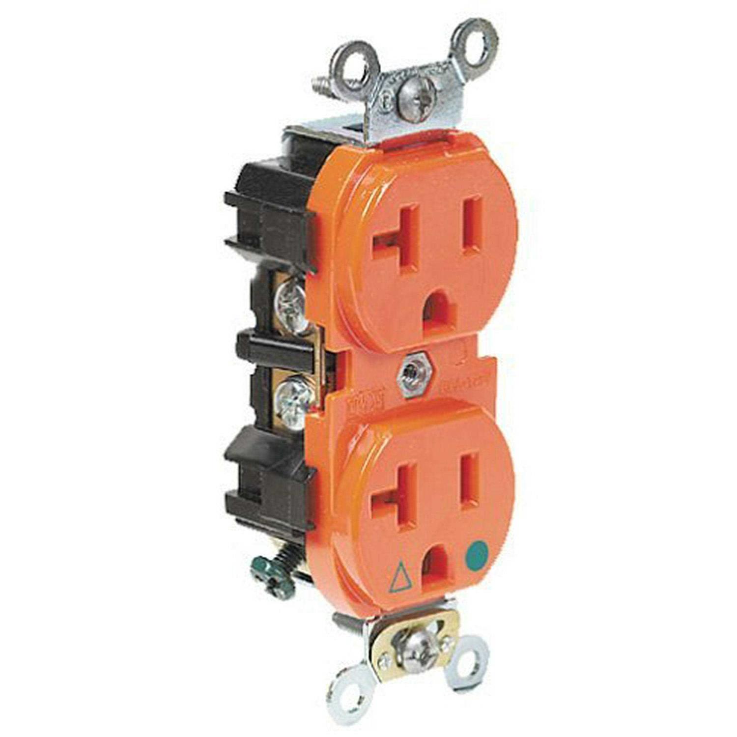 Leviton Isolated Grounding Duplex Outlet Orange - Image 4